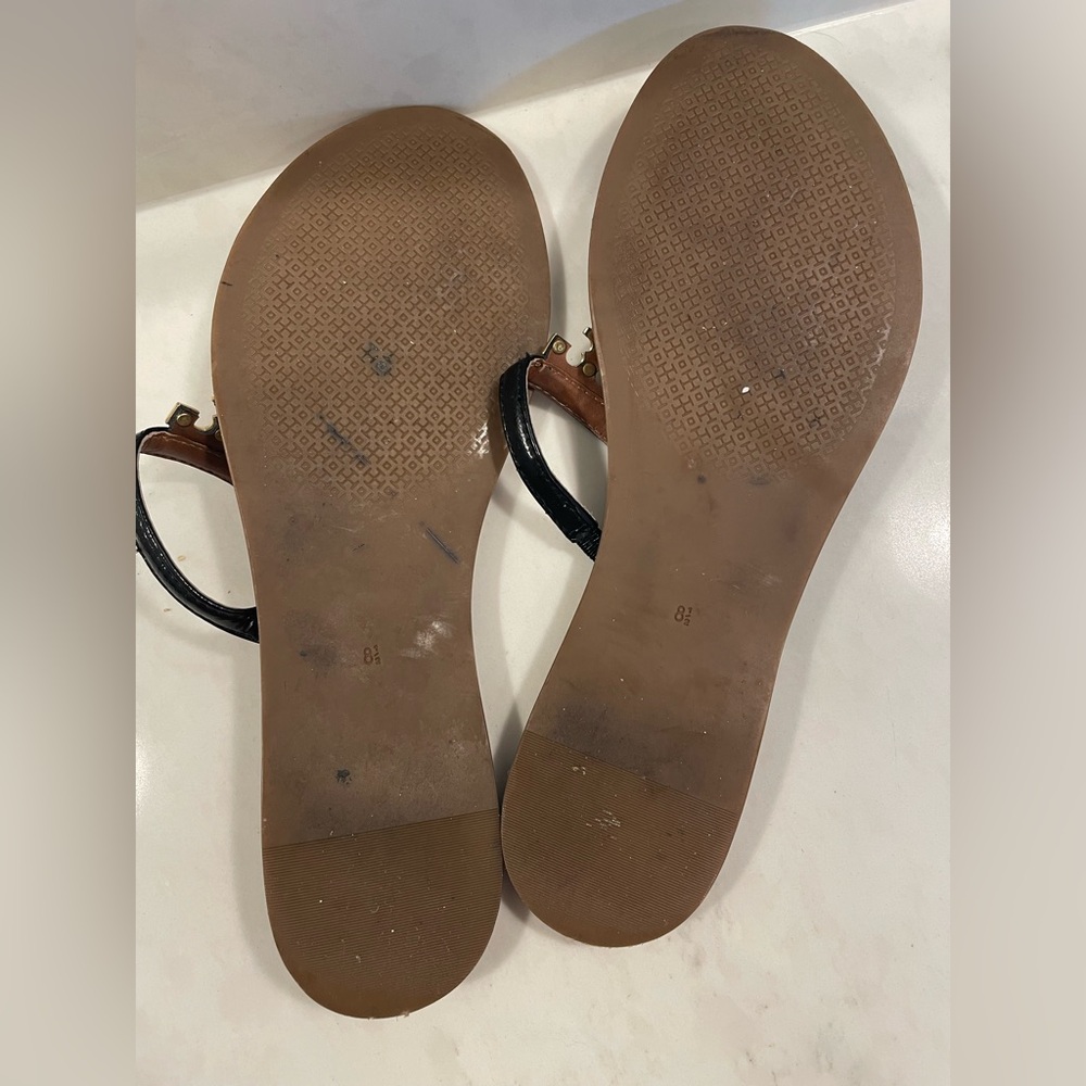 Tory Burch Black and Tan Sandals - Picture 7 of 10